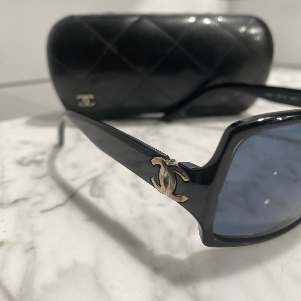 Authentic Chanel black square sunglasses
